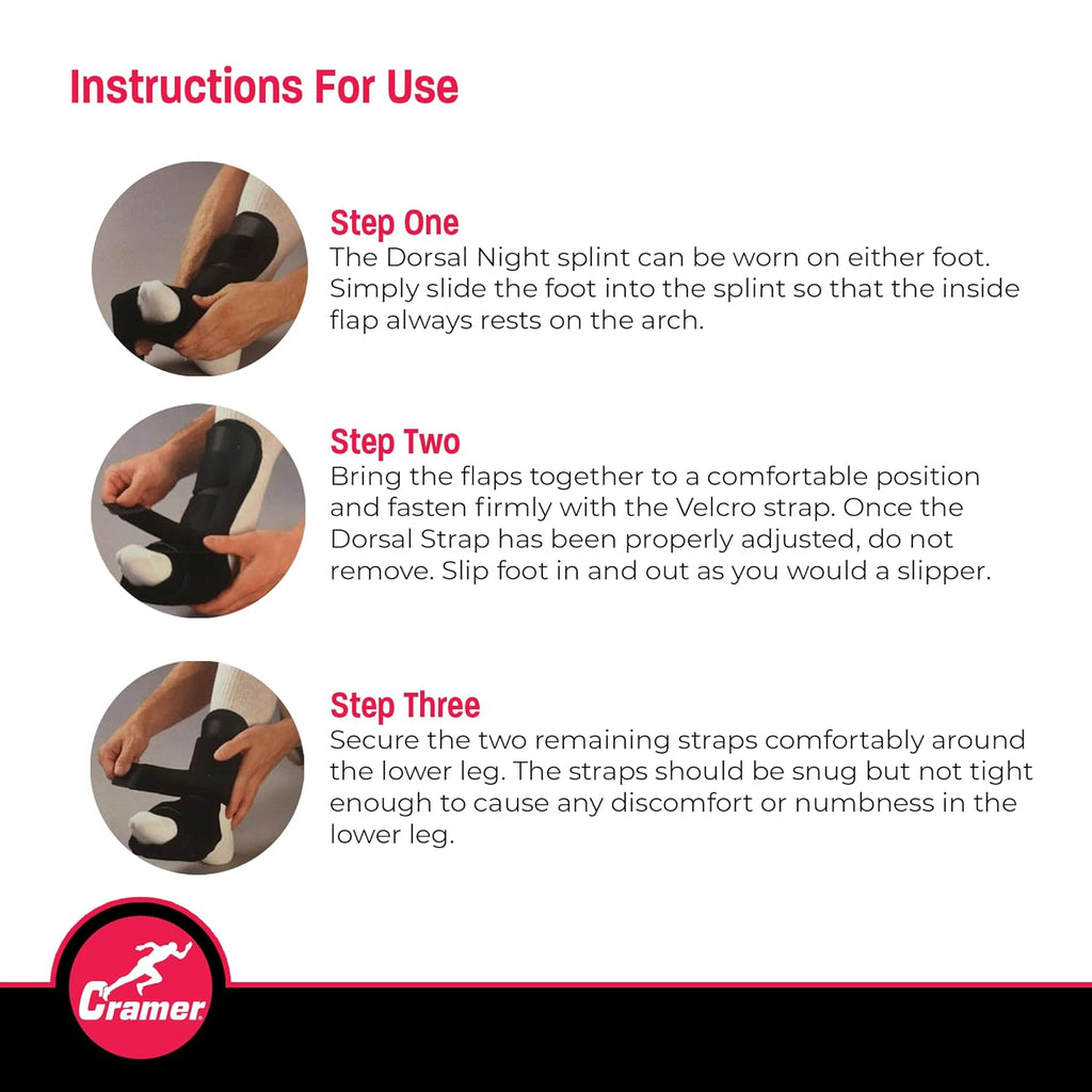 Cramer Dorsal Night Splint for Plantar Fasciitis, Low-Profile Foot Brace

