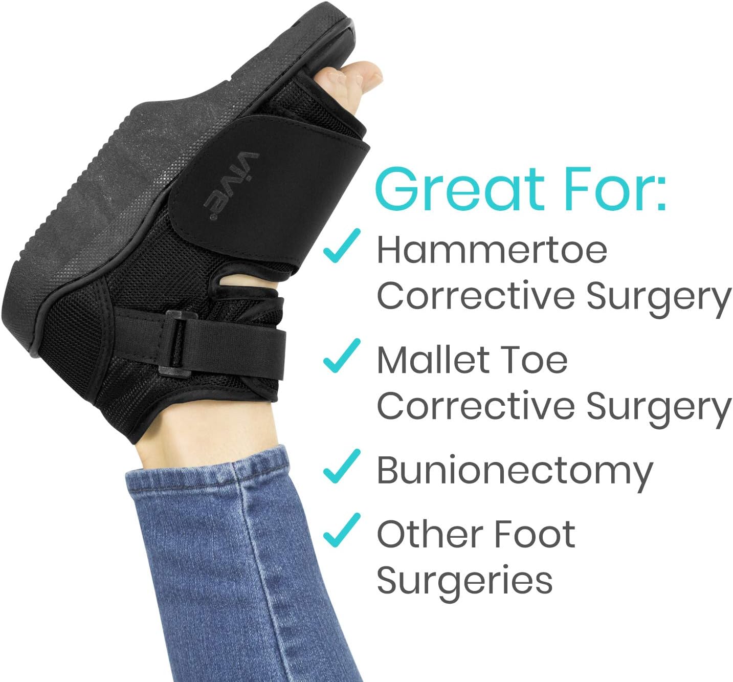 Vive Offloading Post-Op Shoe Forefront Wedge Boot for Broken Toe Recovery

