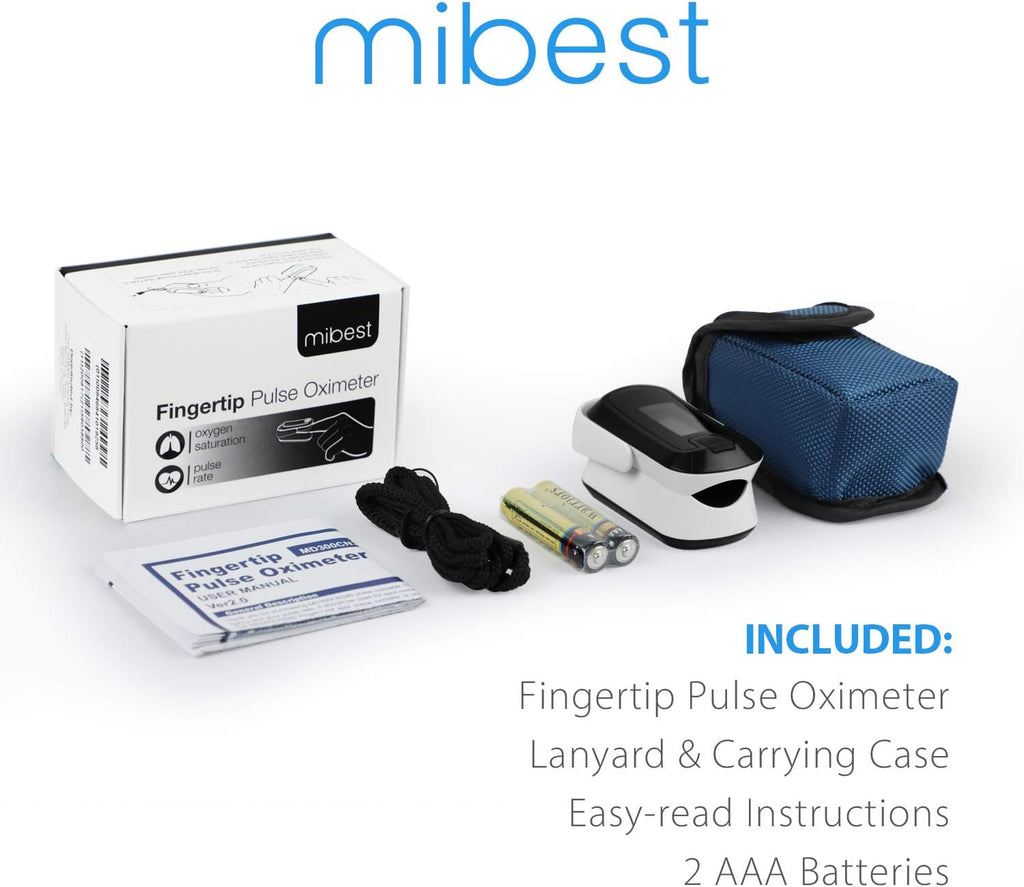 mibest OLED Finger Pulse Oximeter, SpO2 Blood Oxygen & Pulse Rate Monitor

