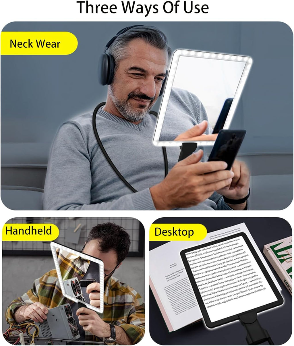 LXIANGN Hands-Free Page Magnifier with LED Light for Reading, Sewing, Cross Stitch

