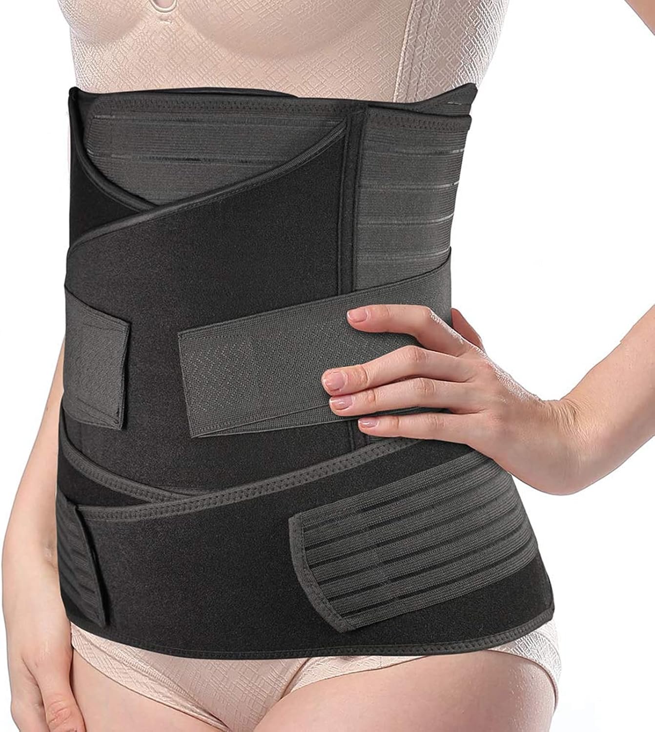 Tirain 3-Piece Postpartum Belly Band C-Section Recovery Girdle Abdominal Binder

