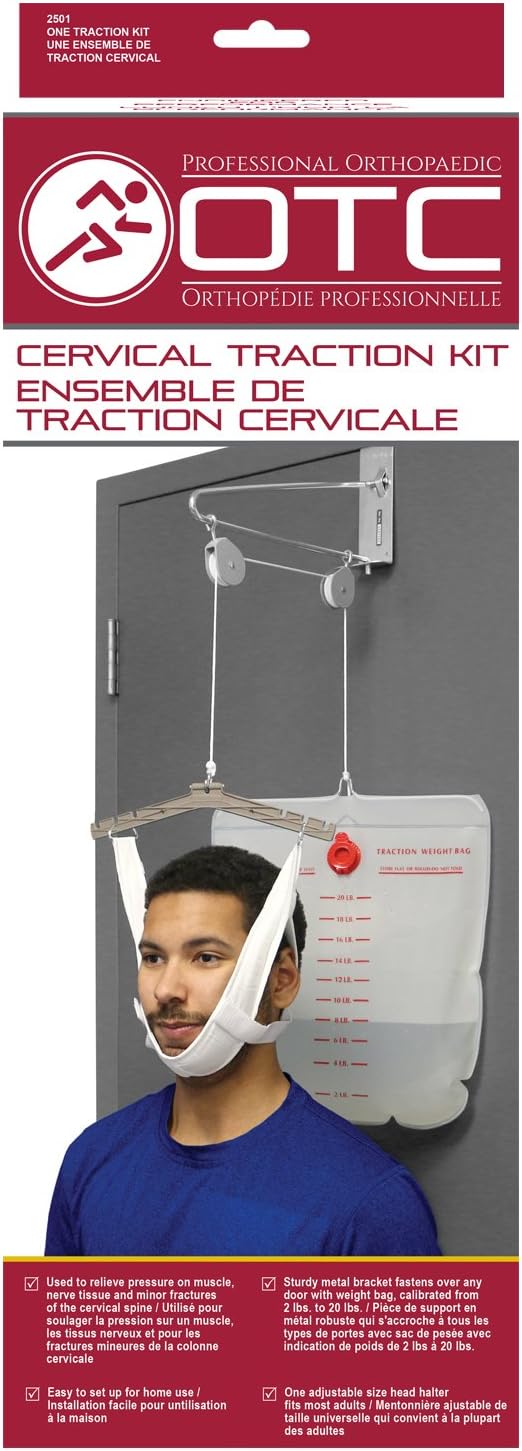 OTC Over-the-Door Cervical Traction Kit for Neck Pain Relief, Adjustable Setup

