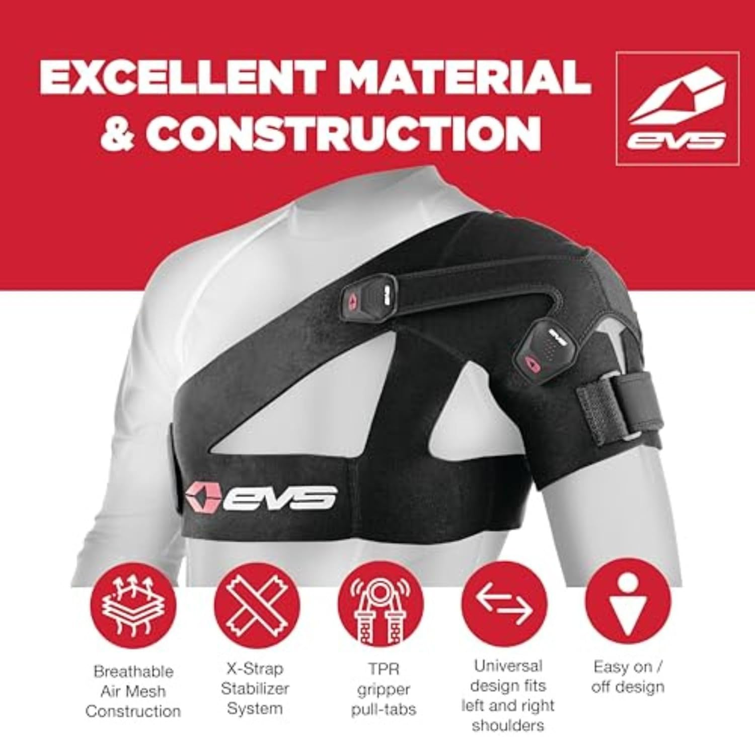 EVS SPORTS SB03 Shoulder Brace for Men Adjustable Breathable Compression Support

