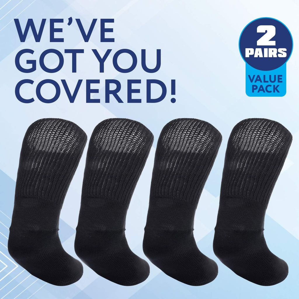 IMPRESA Extra Wide Ankle Socks for Men and Women, Stretch Cotton Blend

