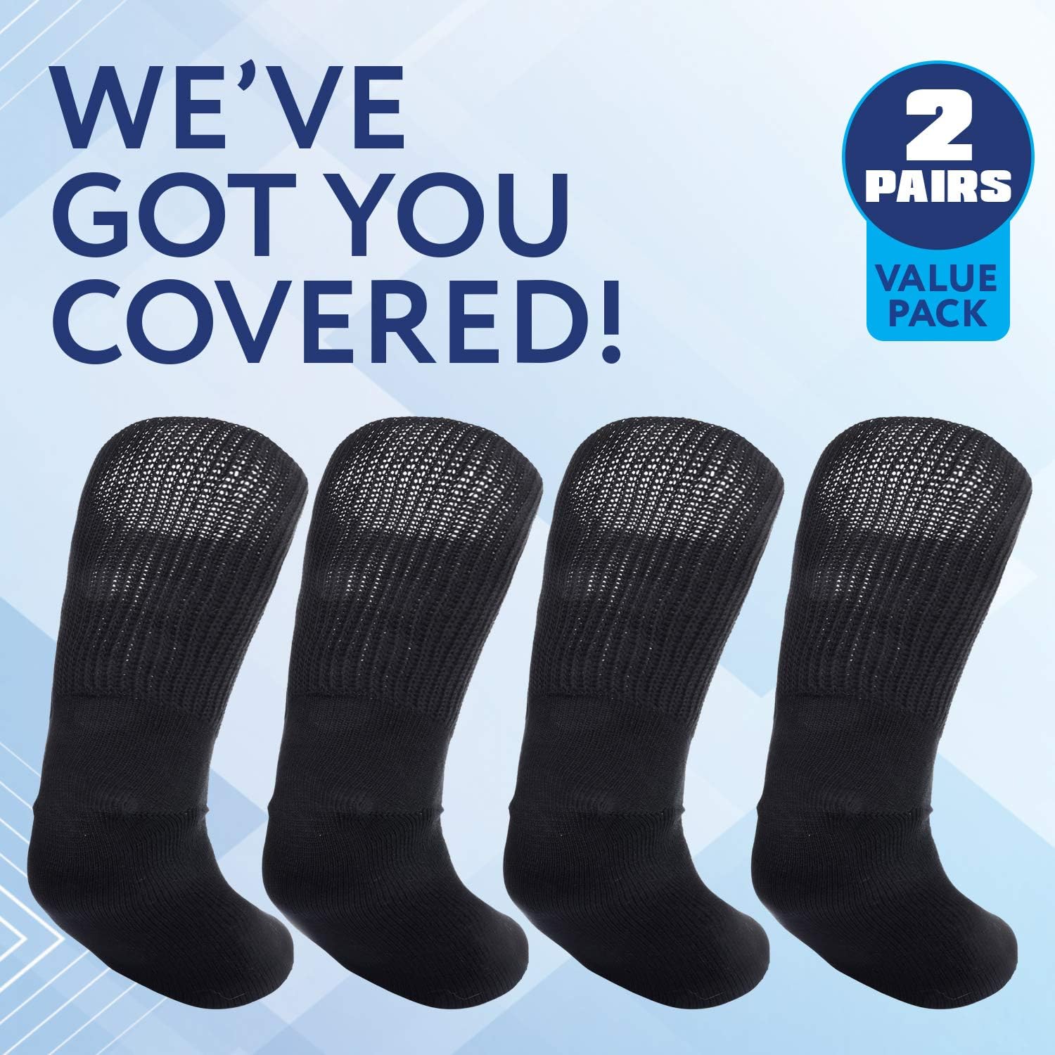IMPRESA Extra Wide Ankle Socks for Men and Women, Stretch Cotton Blend

