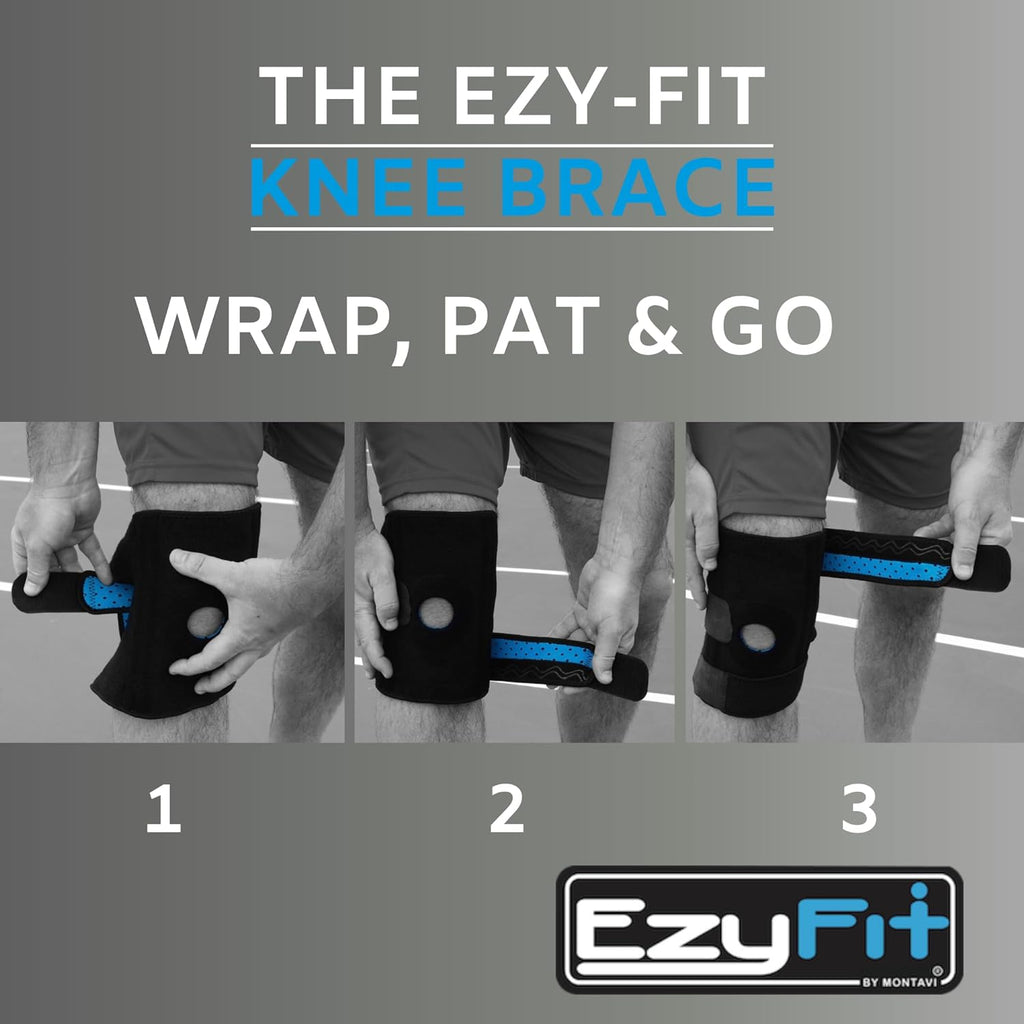 EzyFit Adjustable Knee Brace for Arthritis, ACL & Meniscus Tear with Dual Side Stabilizers

