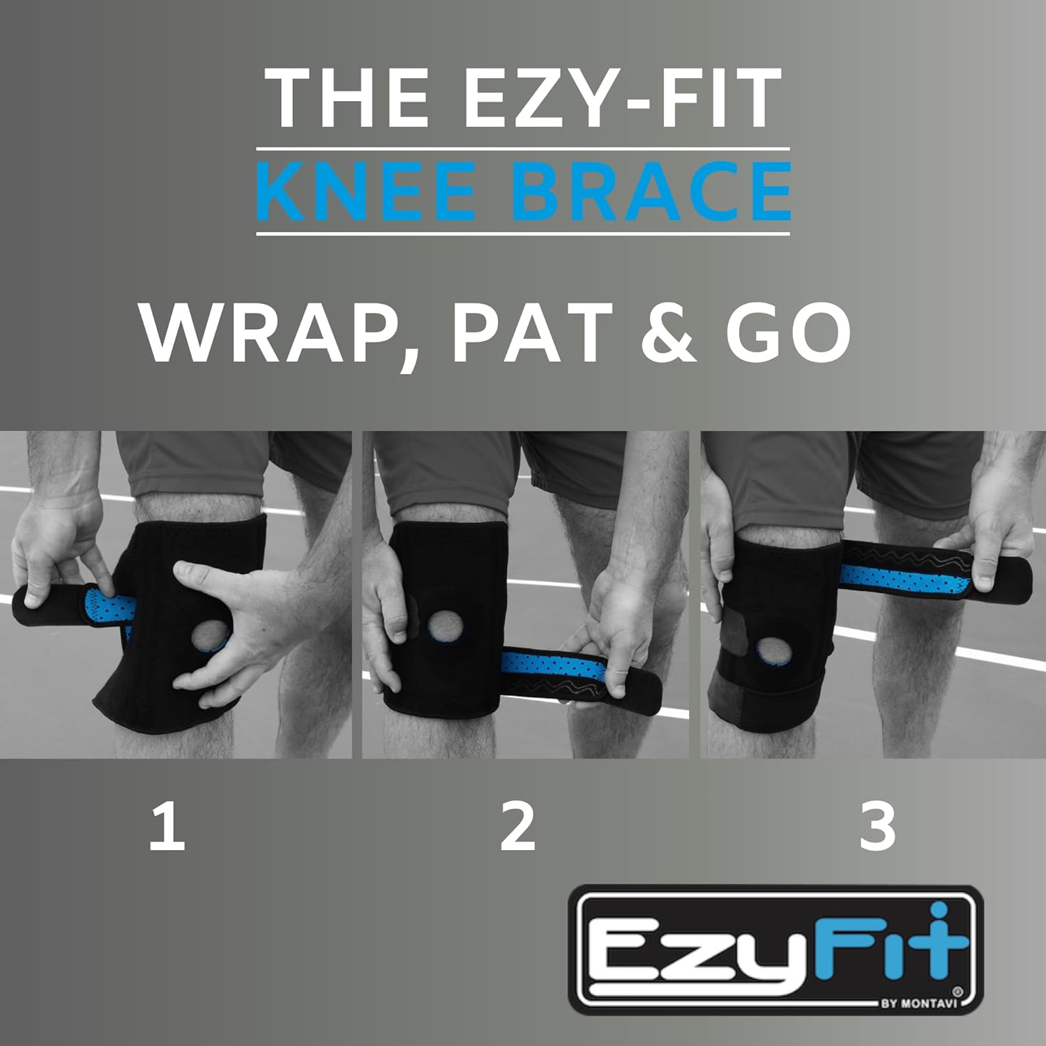 EzyFit Adjustable Knee Brace for Arthritis, ACL & Meniscus Tear with Dual Side Stabilizers

