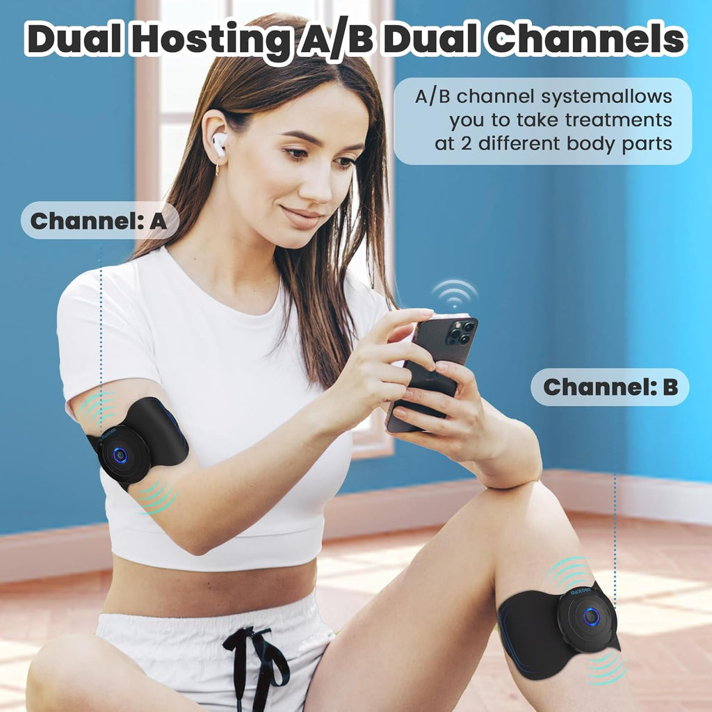 MASTOGO Wireless TENS Unit Muscle Stimulator with Bluetooth App Control

