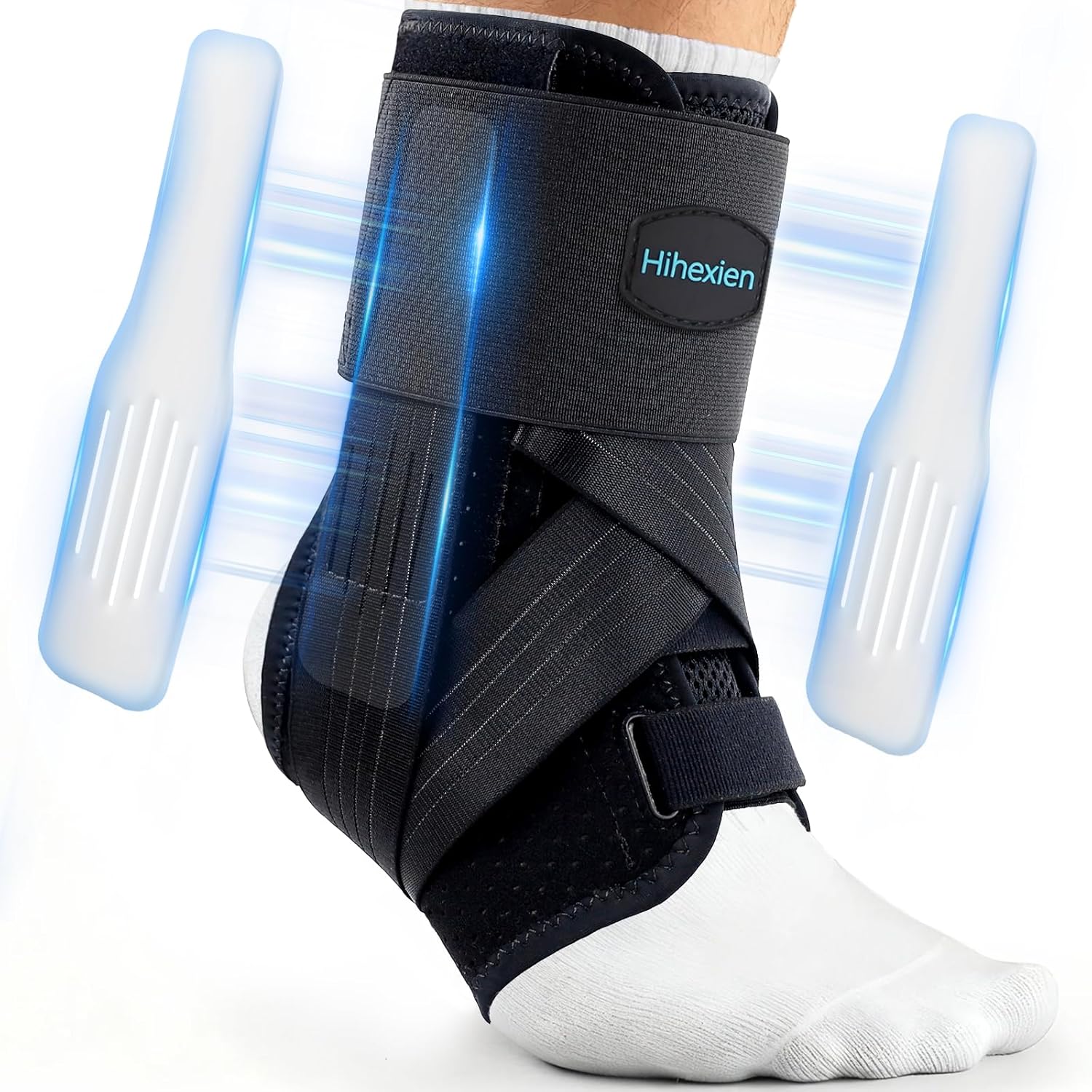 Ankle Brace for Sprained Ankle Support, Adjustable Breathable Stabilizer

