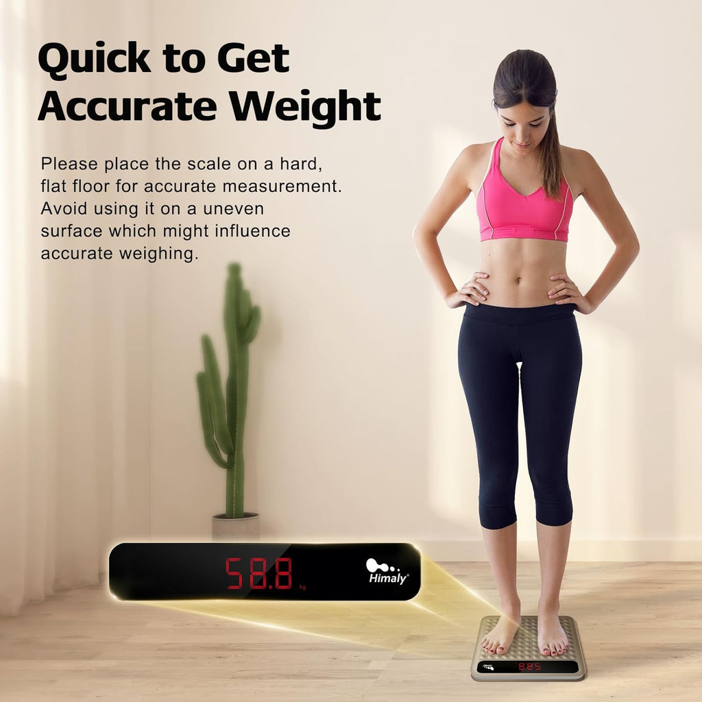 himaly Digital Body Weight Scale Bathroom Scale Step-On Technology LCD Display 400 lb

