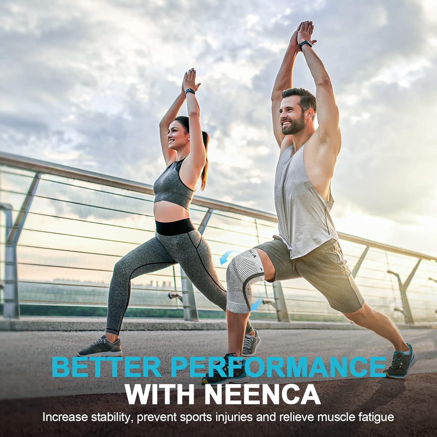 NEENCA Knee Sleeve Compression Brace for Knee Pain, Swelling, Joint Support

