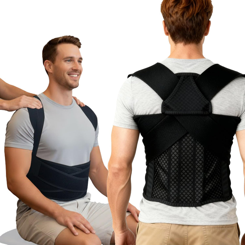 Back Posture Corrector Brace for Men & Women, Shoulder Support, 3.1-Inch Straps

