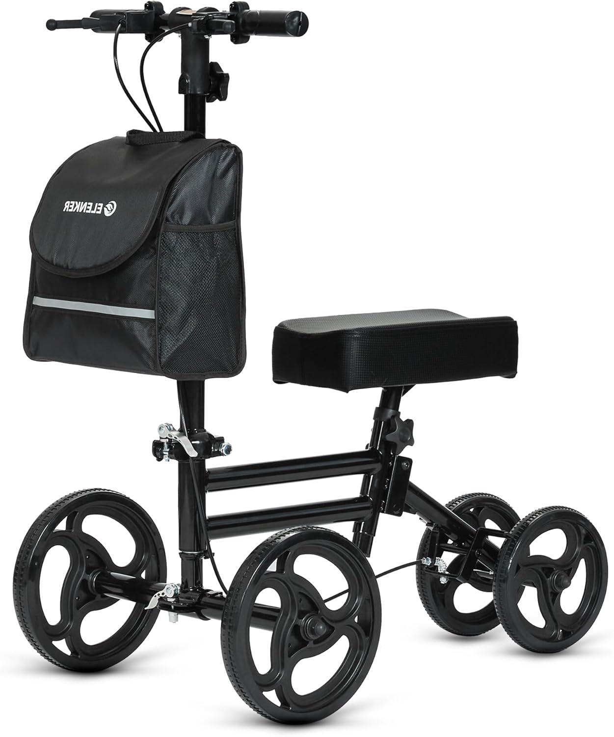 ELENKER Knee Scooter Knee Walker with Dual Braking System, Adjustable, Foldable


