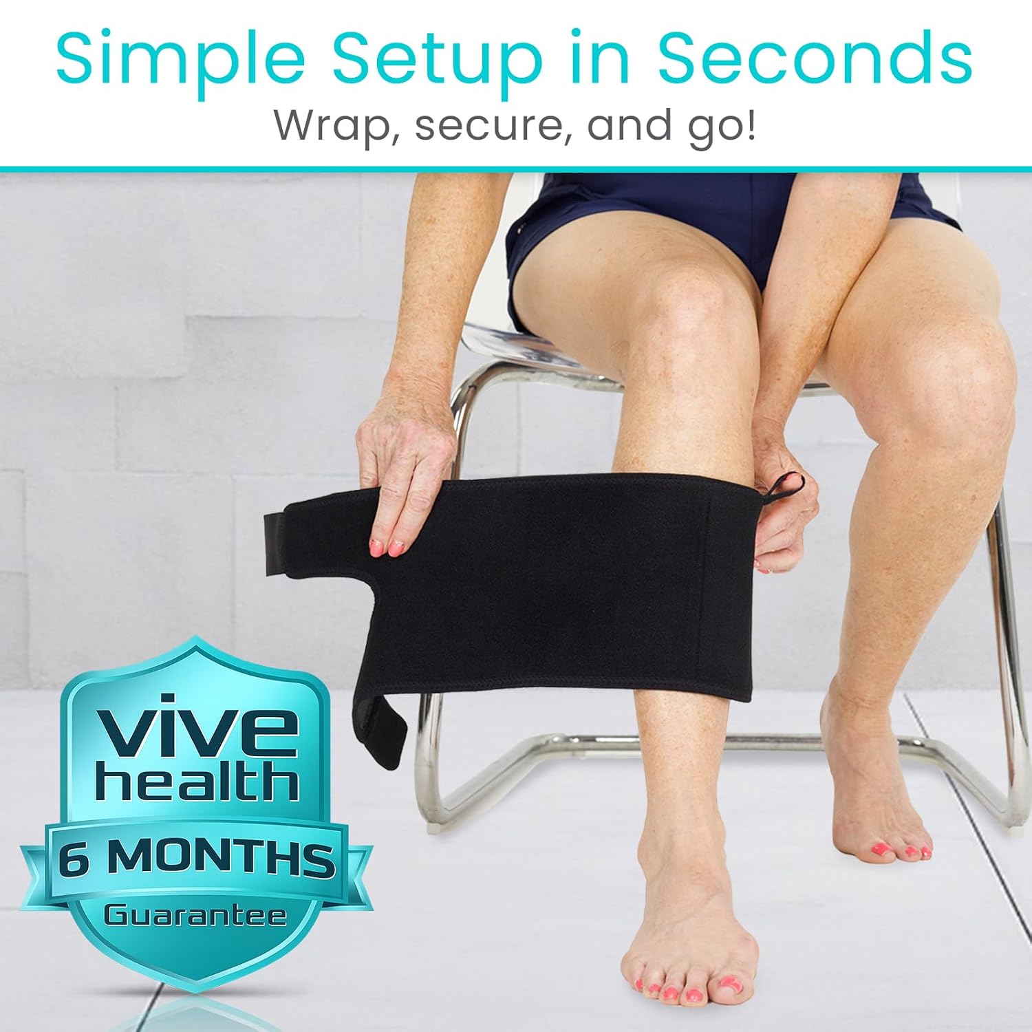 Vive Shin Splint Compression Wrap - Adjustable Brace for Lower Leg Support

