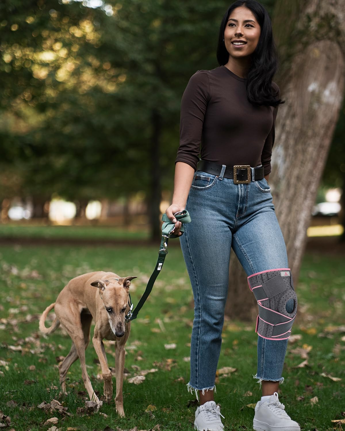 ABYON Adjustable Knee Brace with Stabilizers, Gel Pad & Compression Straps

