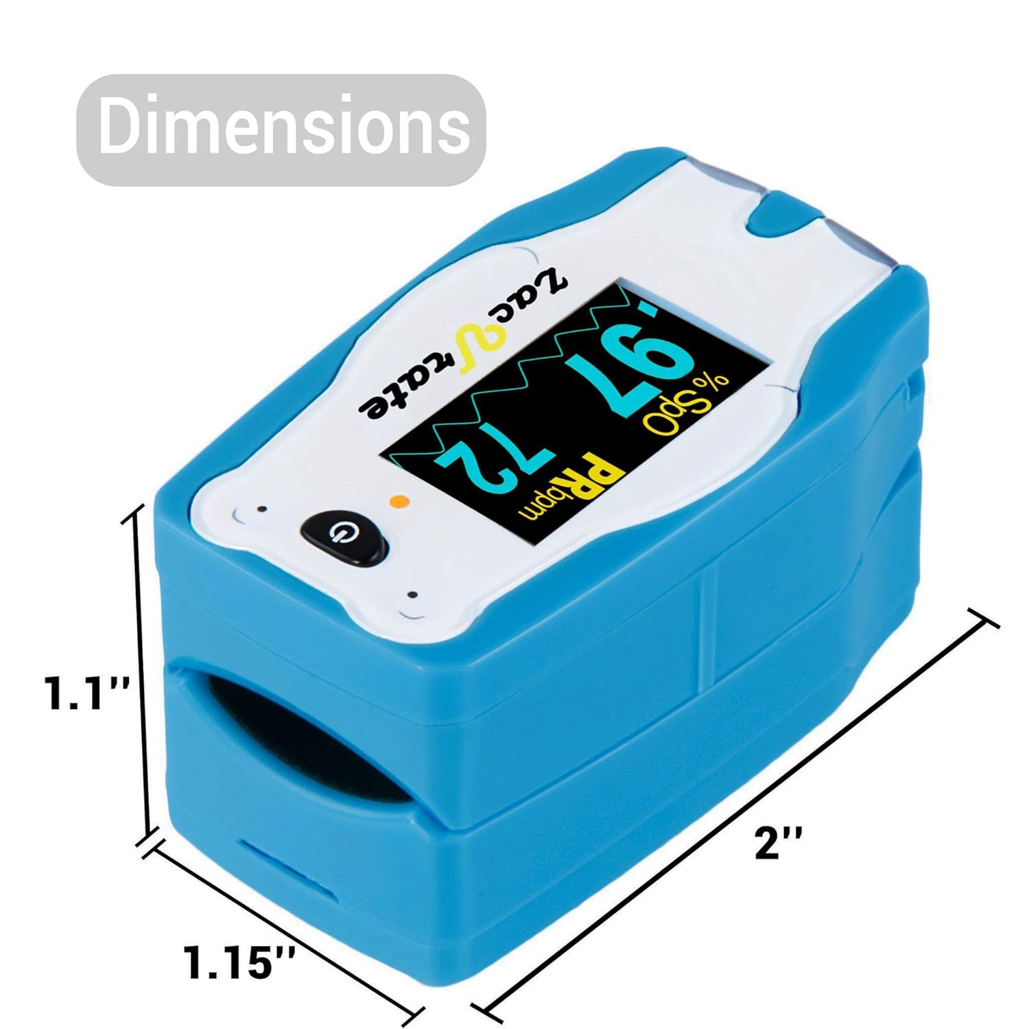 Zacurate Cute Digital Fingertip Pulse Oximeter Blood Oxygen Monitor for Kids

