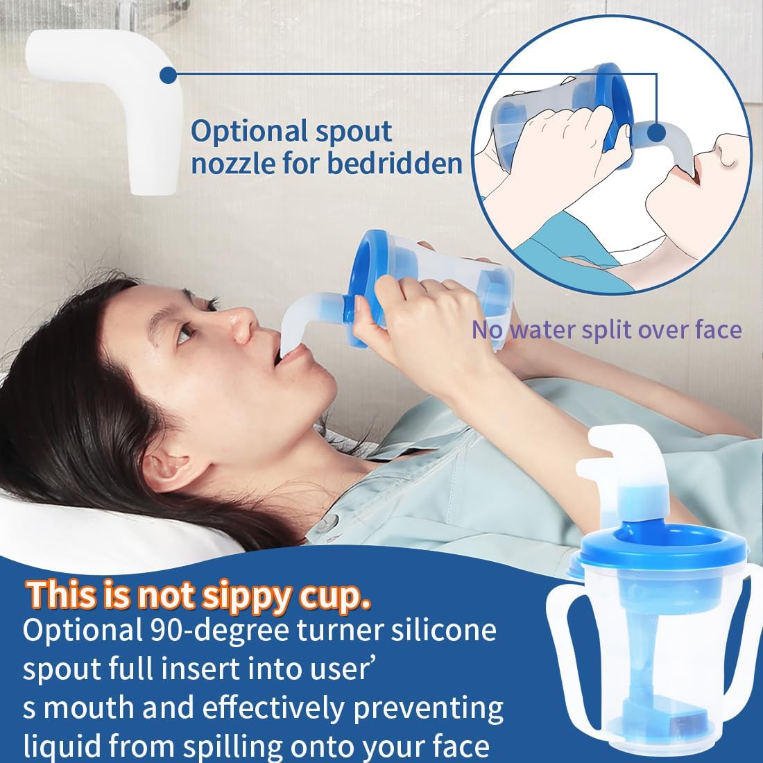 Ehucon Dysphagia Limited Flow Drinking Cup with Lid Slot, 5cc/10cc Inserts

