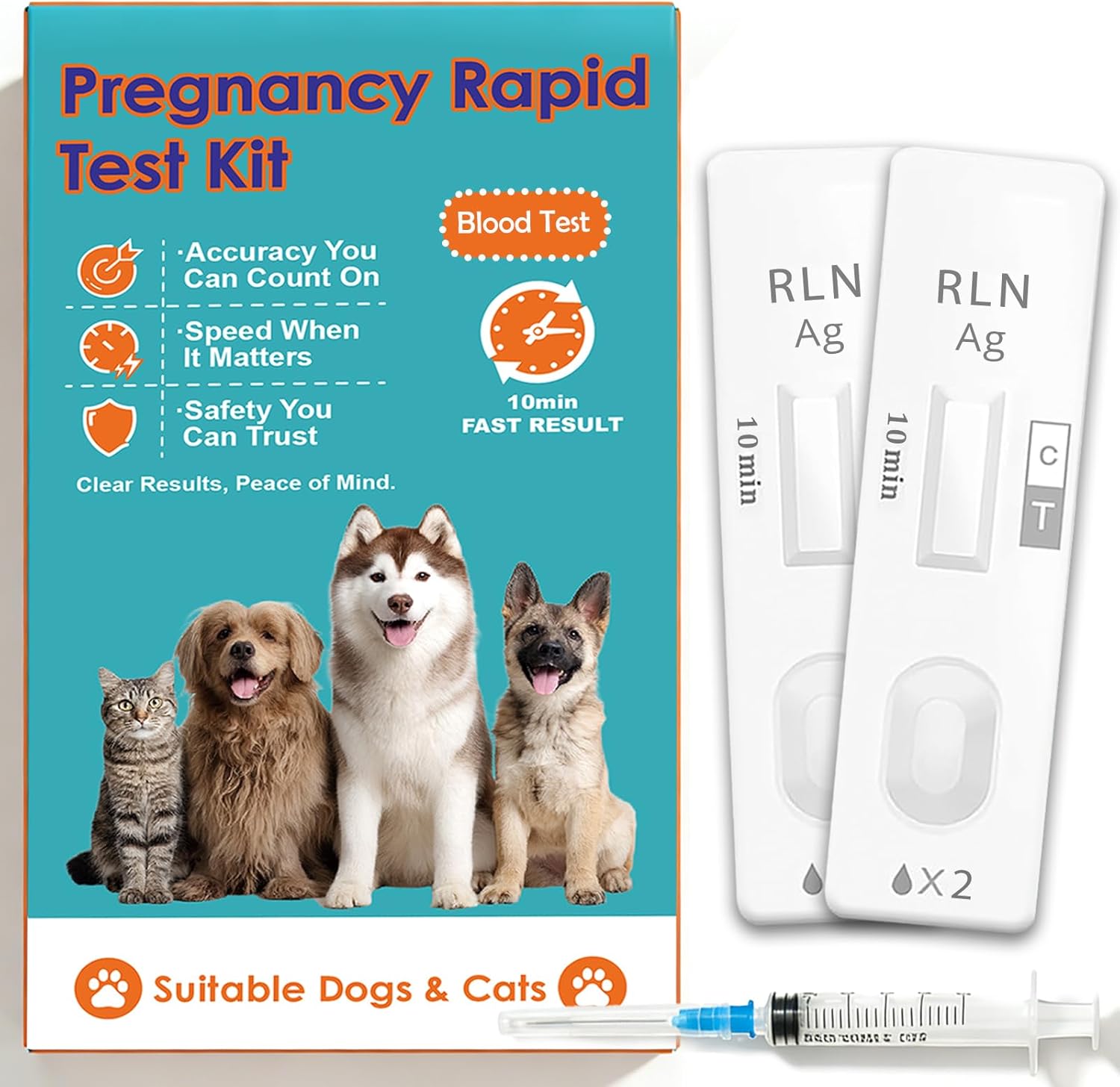 Dog and Cat Pregnancy Test Kit Blood-Based Reproductive Monitoring for Home or Vet


