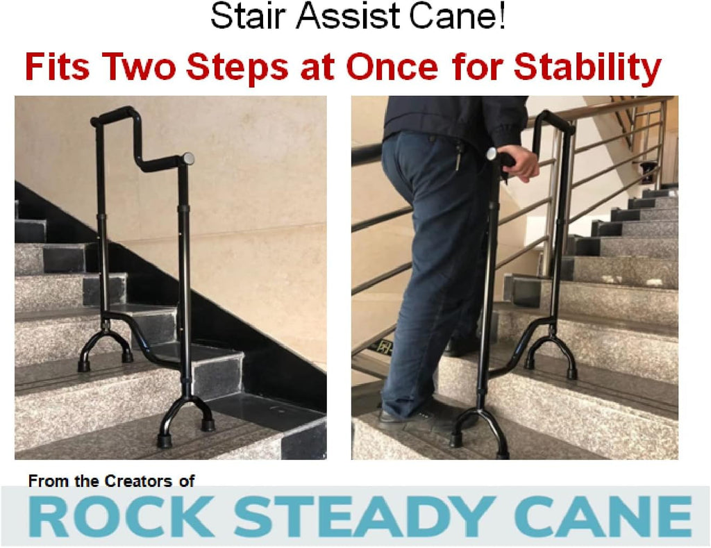 Rock Steady Stair Assist Cane, Lightweight Stair Climbing Aid with Non-Slip Grip


