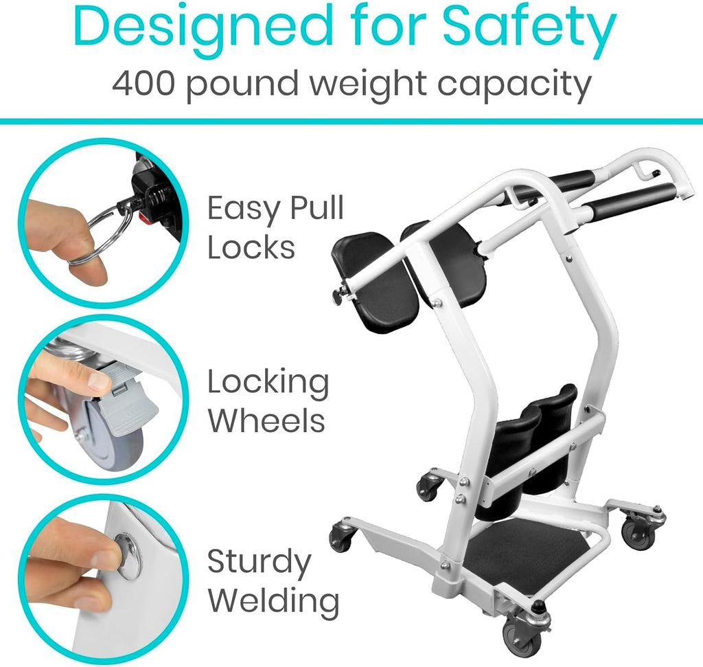 Vive Mobility Patient Mobility Assist Device with Cushioned Seat and Swivel Casters

