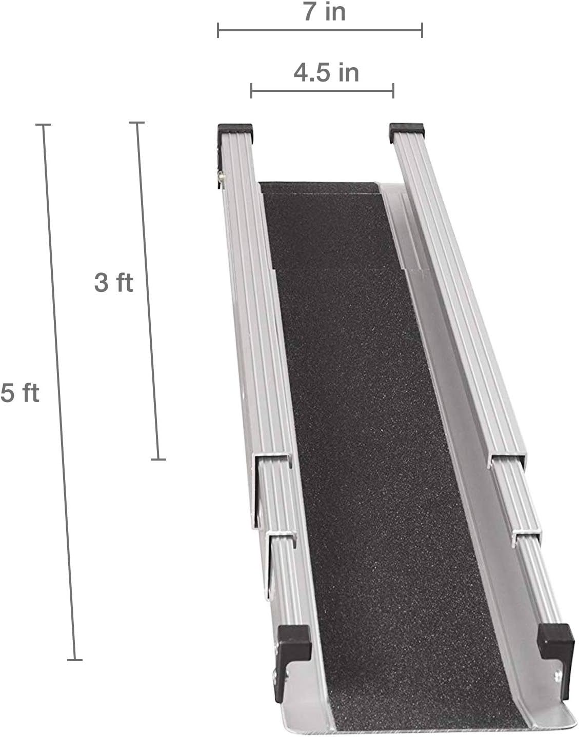 DMI Portable Wheelchair Ramp for Home, Adjustable 3-5 ft, 2-Pack Handicap Stairs

