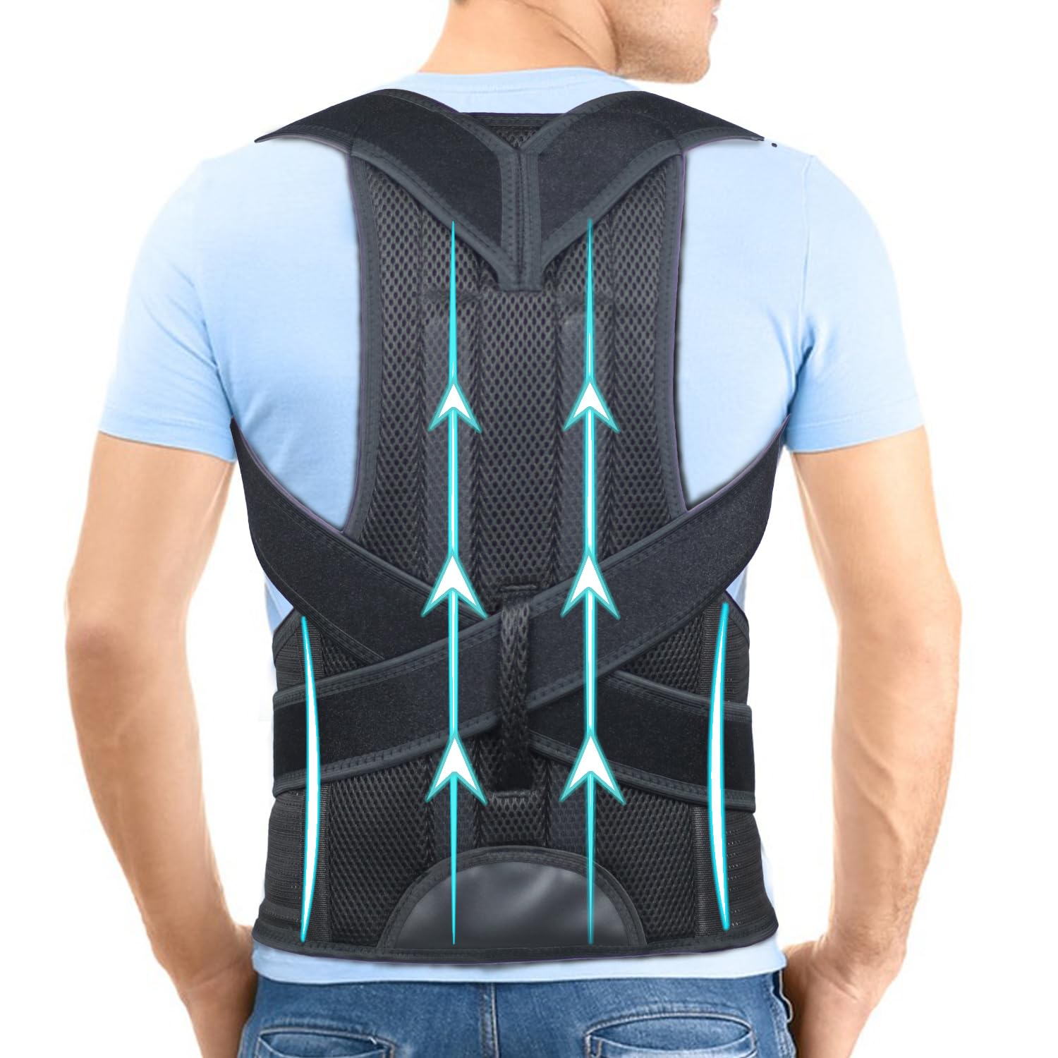 PAZAPO Posture Corrector Back Brace for Men and Women, Upper and Lower Lumbar Support

