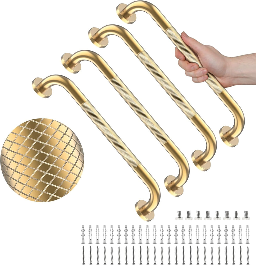 YuanDe Bathroom Shower Grab Bar, Stainless Steel 1 in Knurled Anti-Slip Safety Rail

