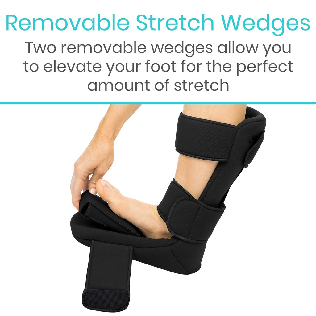 Vive Plantar Fasciitis Night Splint with Stretch Wedges, Orthopedic Sleep Boot

