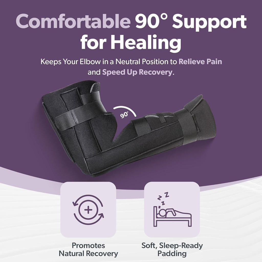 BraceAbility Elbow Immobilizer Brace with Removable Arm Splint for Elbow Injuries

