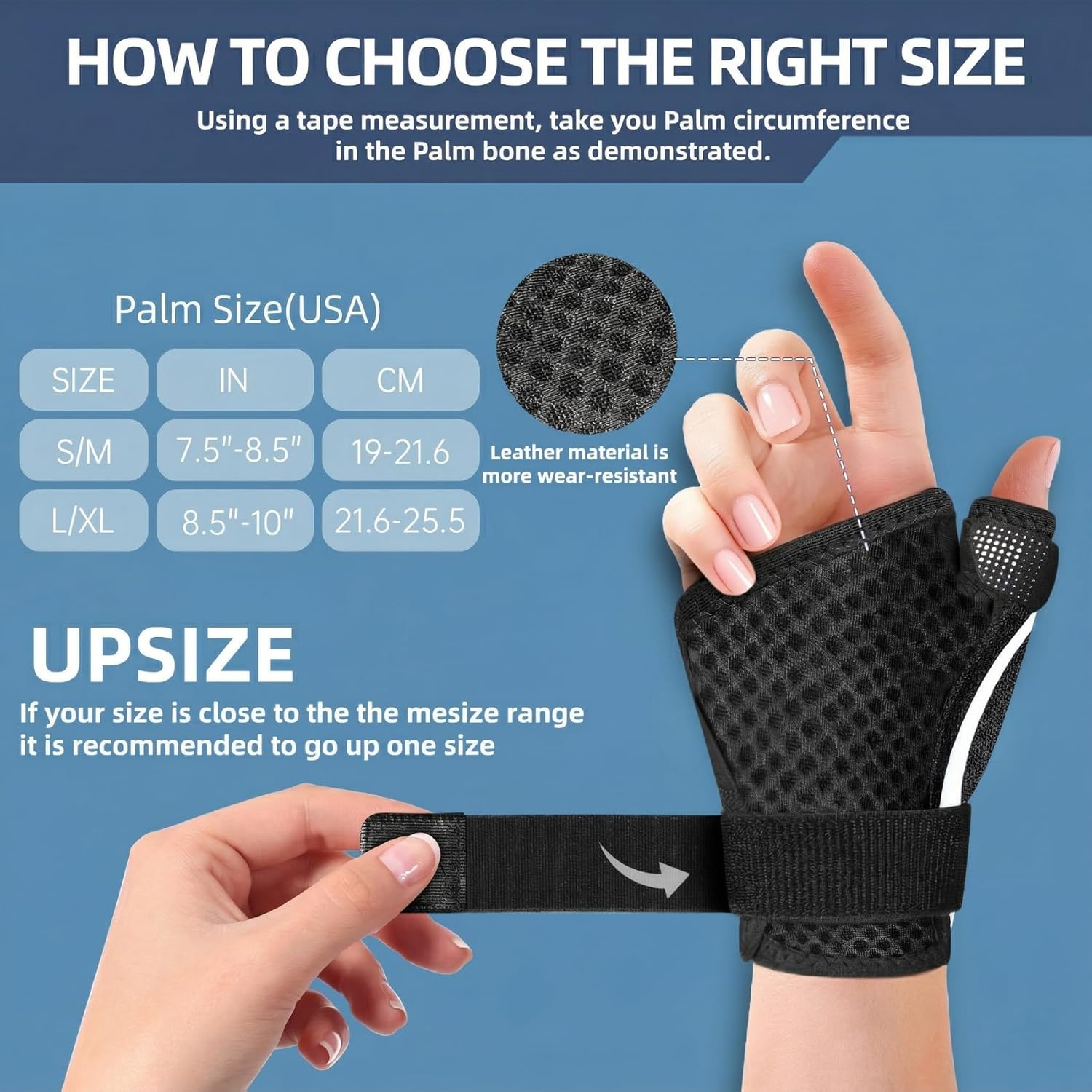 Thumb Spica Splint Brace with Adjustable Straps for De Quervain’s Thumb Pain

