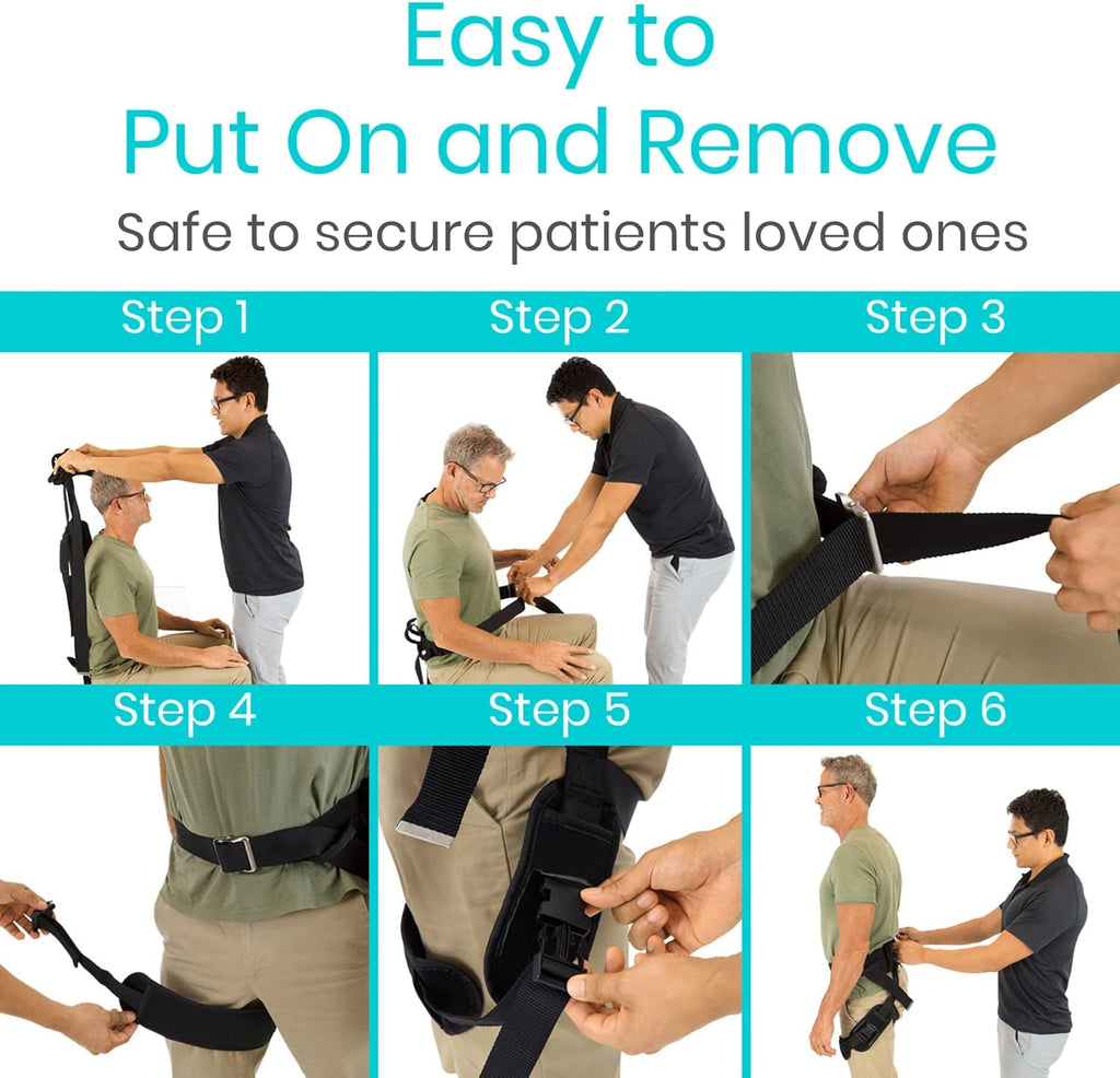 Vive Gait Mobility Assist Strap Handles for Bed to Wheelchair Patient Lifts


