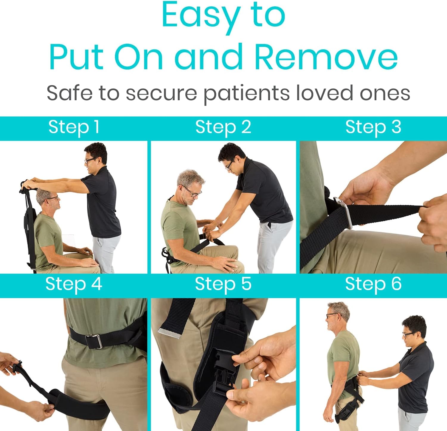 Vive Gait Mobility Assist Strap Handles for Bed to Wheelchair Patient Lifts

