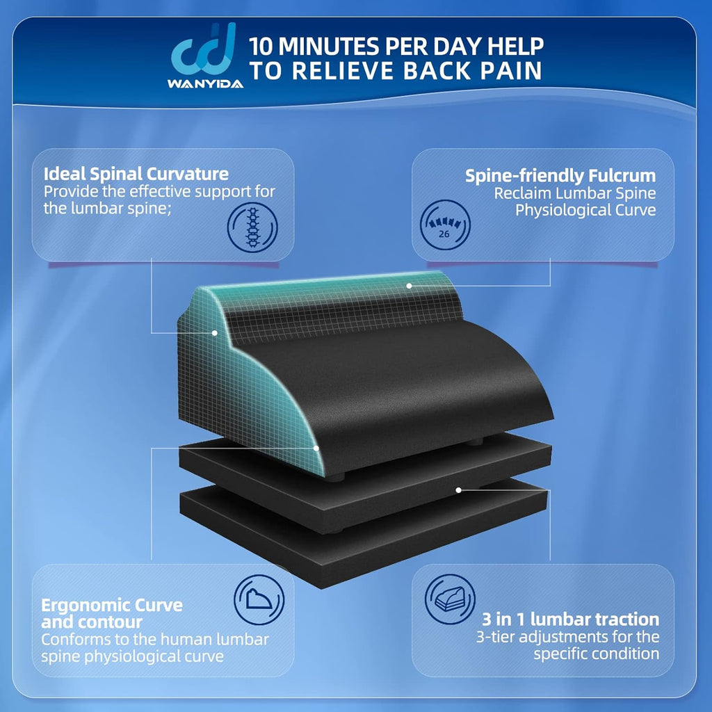 WANYIDA Lumbar Traction Roll Device, Back Stretcher for Lower Back Pain Relief

