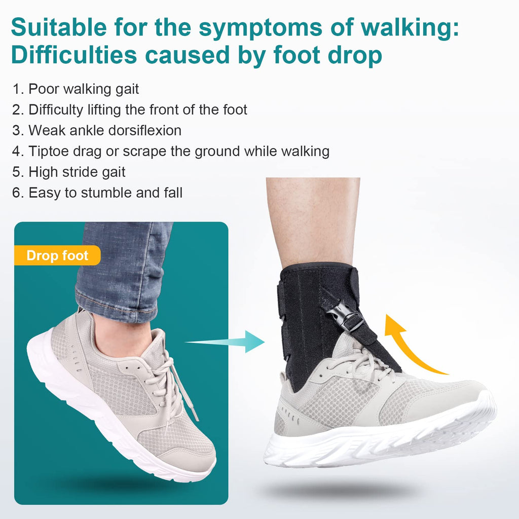 Pozpo Foot Drop Brace for Walking, AFO Ankle Lifting Splint

