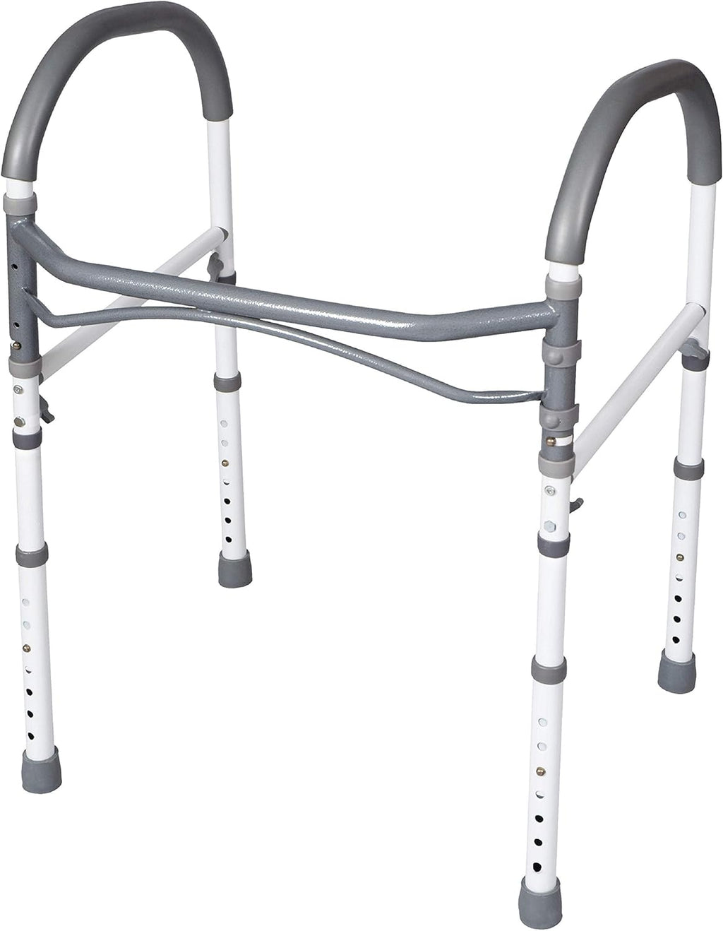 Carex Adjustable Toilet Safety Rail with Handles, Non-Slip Padded Grab Bar Frame

