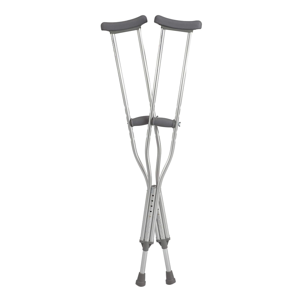 Cardinal Health Push Button Adjustable Aluminum Axillary Crutch, Adult, 62-70 in, 300 lb

