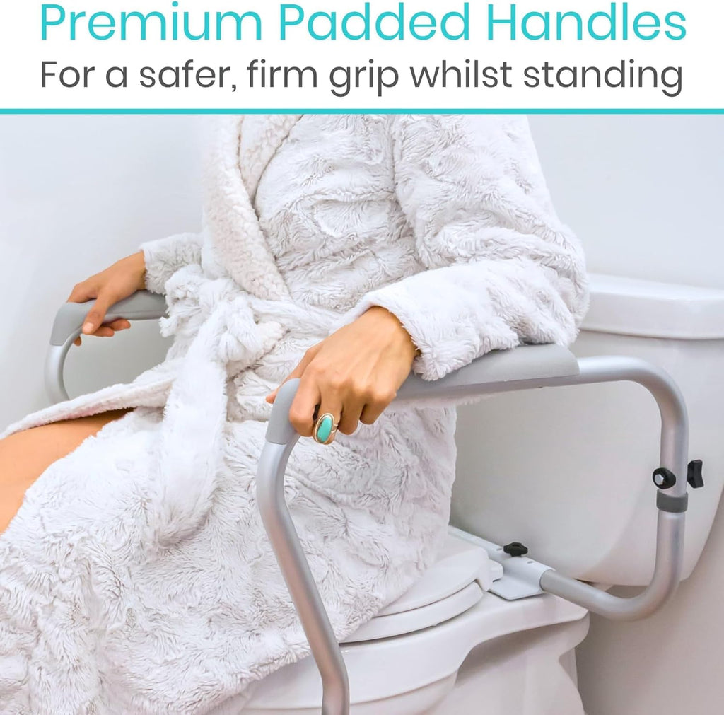 Vive Toilet Safety Rails for Seniors, Adjustable Grab Bars for Toilet

