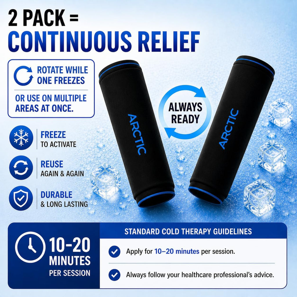 Reusable Gel Ice Wrap for Elbow, Knee, Ankle Cold Compression, Leak-Free

