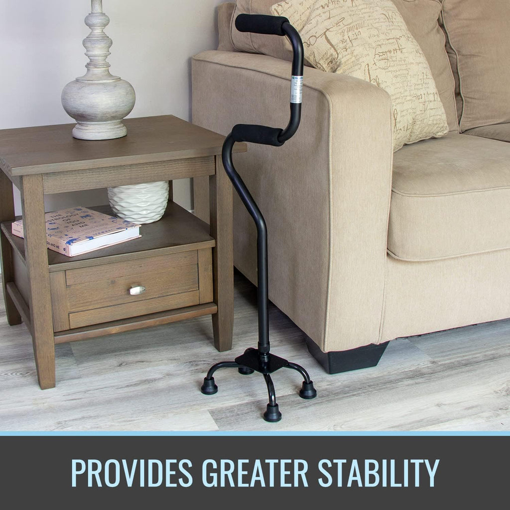 HealthSmart Quad Walking Cane Sit-to-Stand Adjustable Walker with Foam Handles

