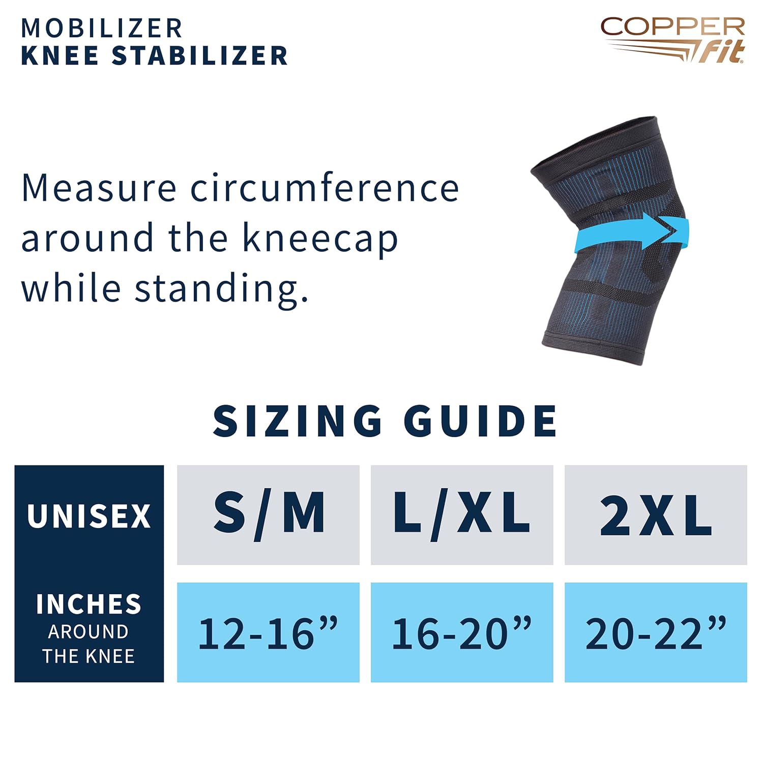 Copper Fit Mobilizer ProSeries Knee Sleeve with Removable Side Stabilizers

