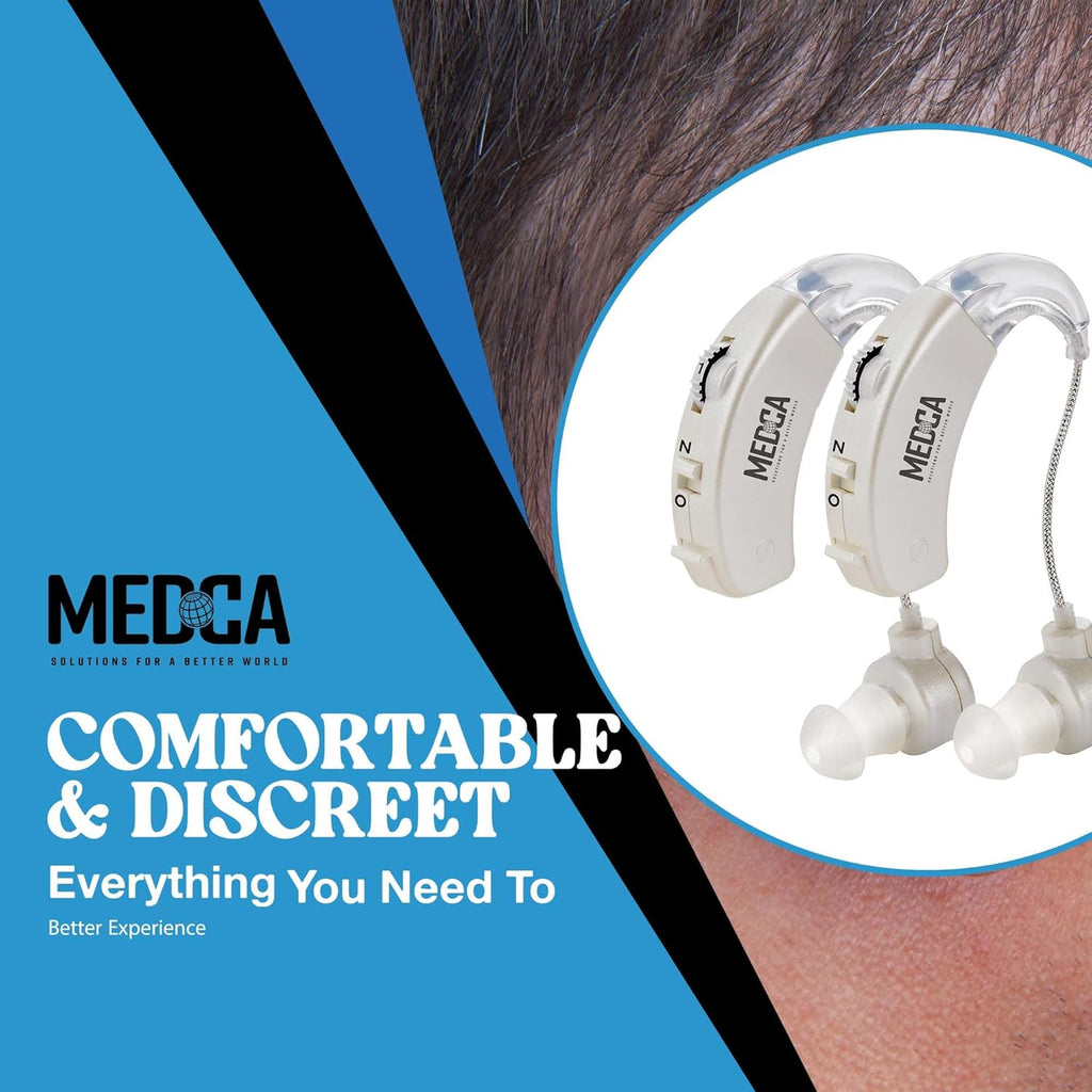 MEDca Behind the Ear Digital Sound Amplifier (BTE) with Noise Reduction & Volume

