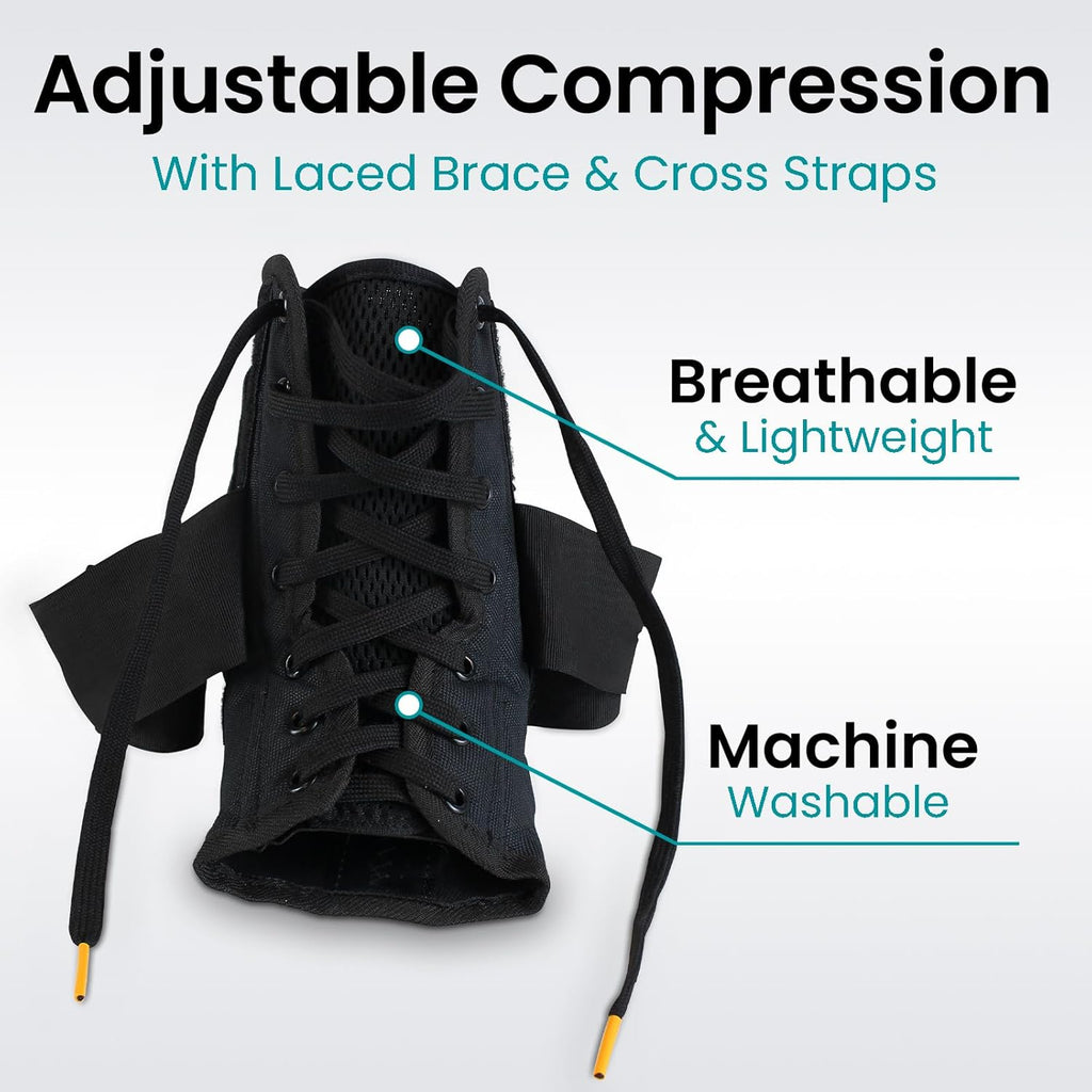 Vive Lace-Up Ankle Brace with Adjustable Figure-Eight Straps for Support


