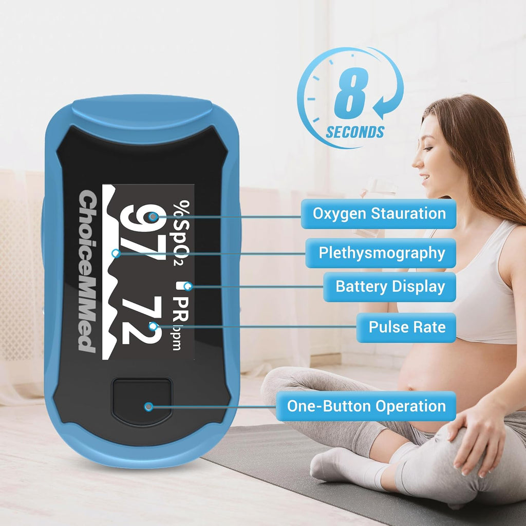 ChoiceMMed C29 Fingertip Pulse Oximeter with Large OLED SPO2 Monitor

