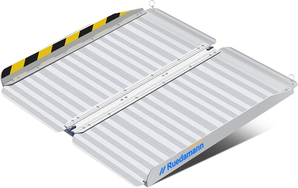 Ruedamann Portable Wheelchair Ramp, Folding Aluminum Non-Slip Ramp for Doorways

