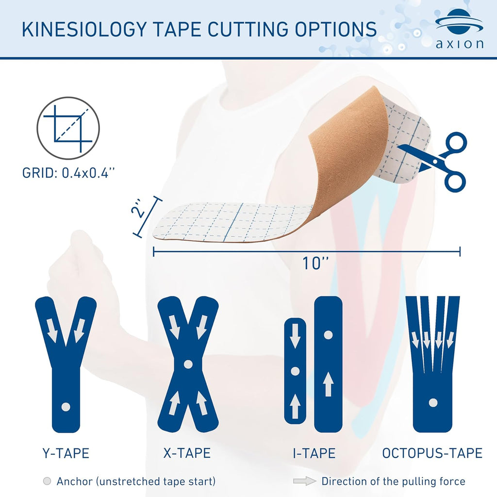 axion Kinesiology Tape cut-to-length multicolored sport tape for muscle support

