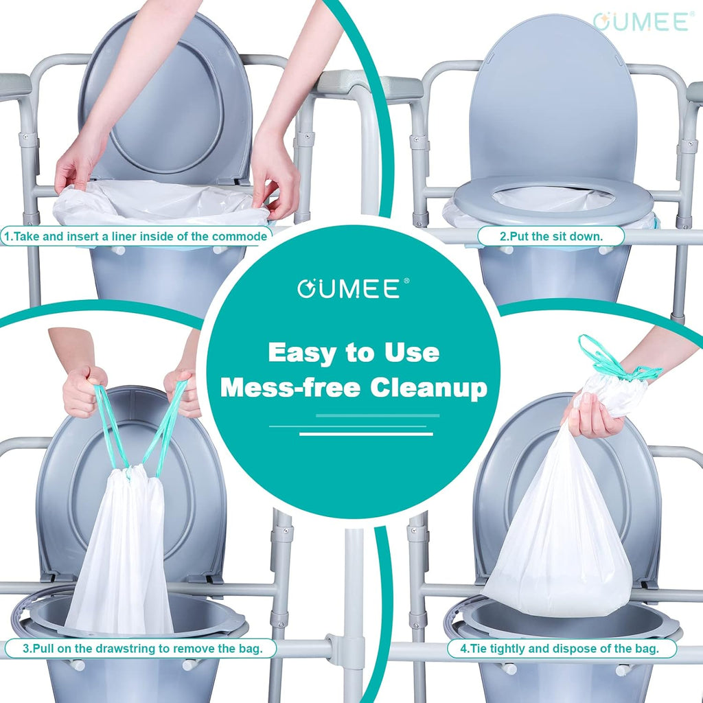 OUMEE Disposable Commode Liners for Bedside Commode and Portable Potty Bags

