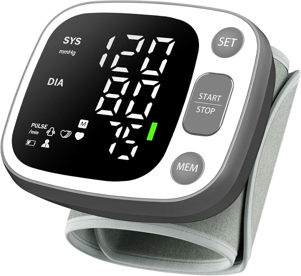 Oklar Rechargeable Wrist Blood Pressure Monitor Digital BP Machine with Voice

