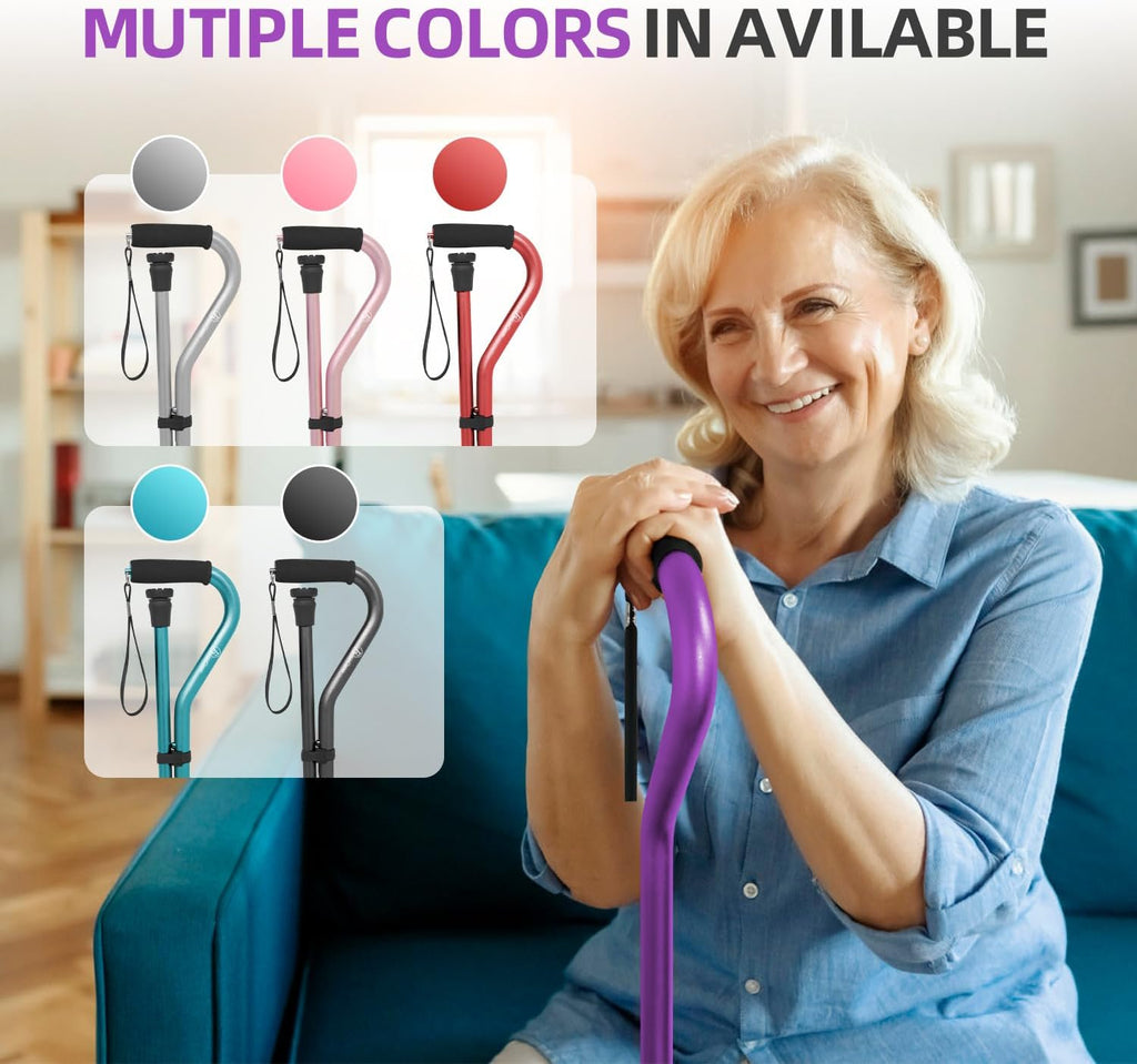 BeneCane Adjustable Walking Cane with Offset Cushioned Handle, Lightweight Mobility Aid

