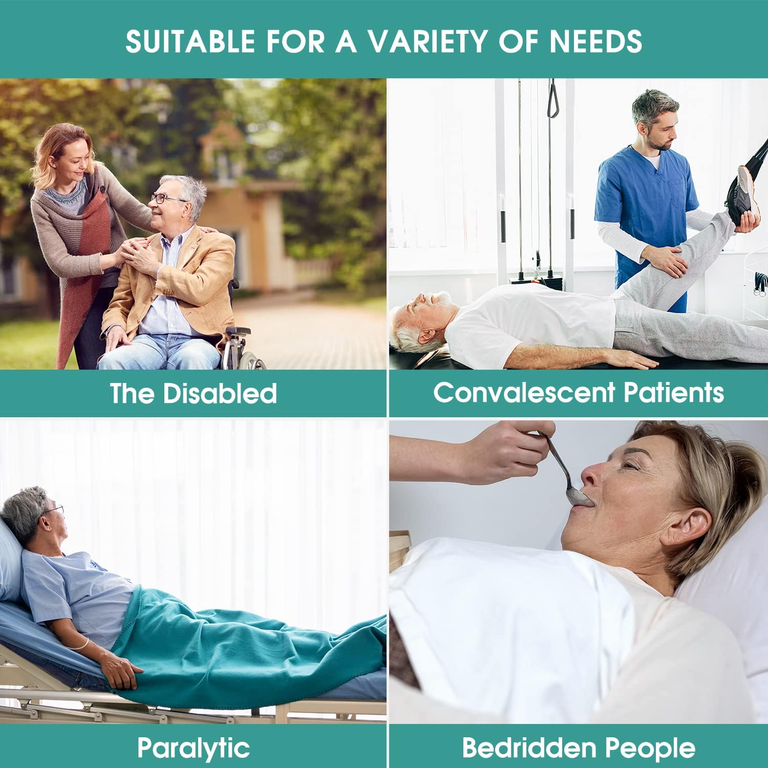 Positioning Bed Pad with Handles, Waterproof Nylon Glide Sheet for Patient Transfer

