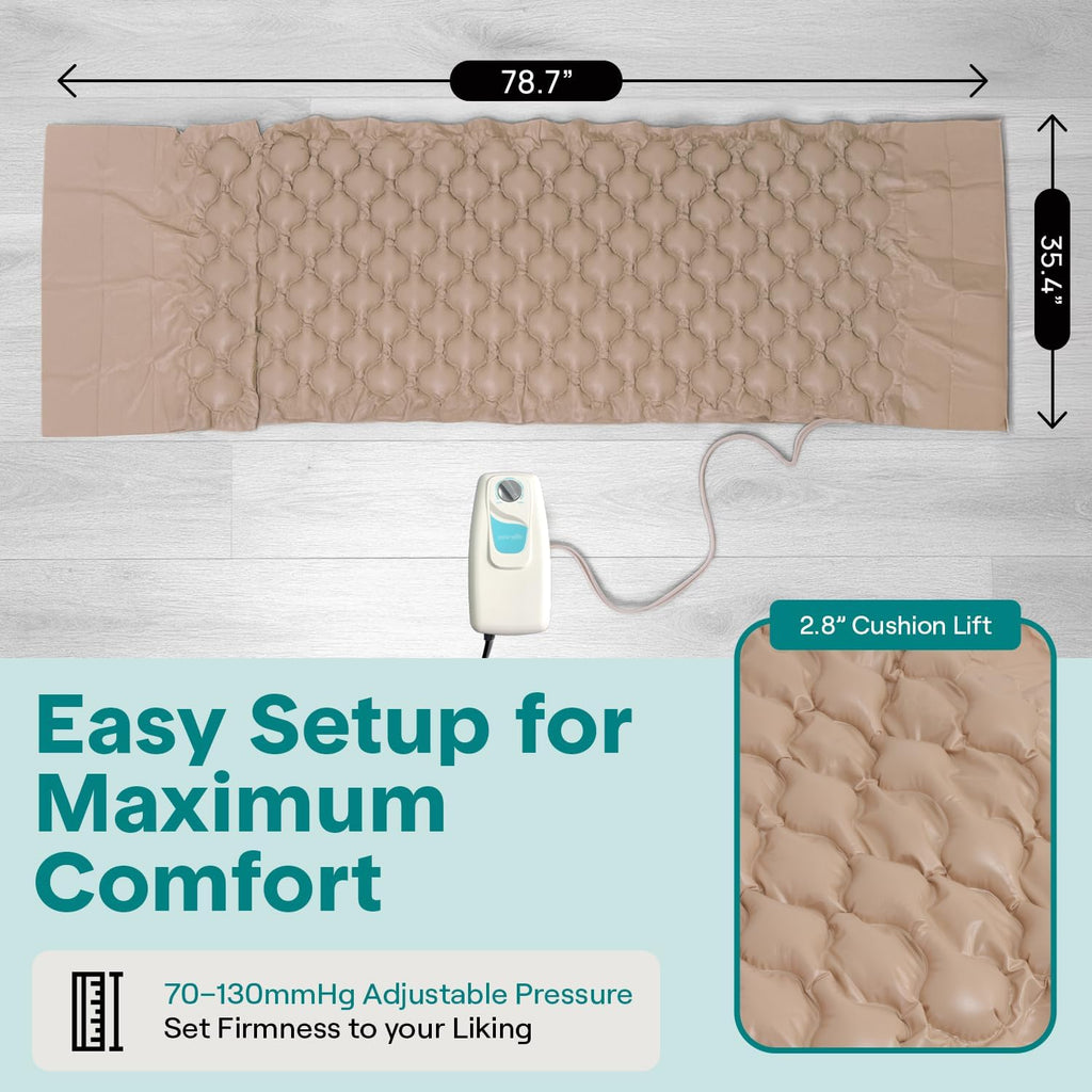 SereneLife Alternating Pressure Mattress Topper with Electric Pump for Hospital Bed

